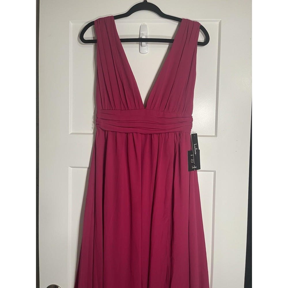 Lulus Heavenly Hues Magenta Maxi Dress Purple Formal Gown Medium NWT